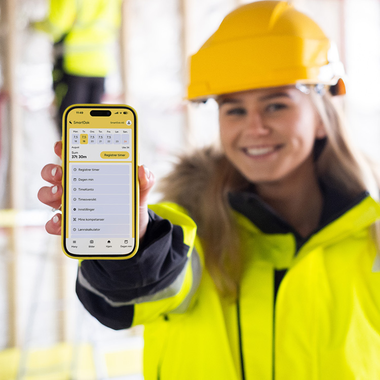 Ingrid med den nye SmartDok-appen