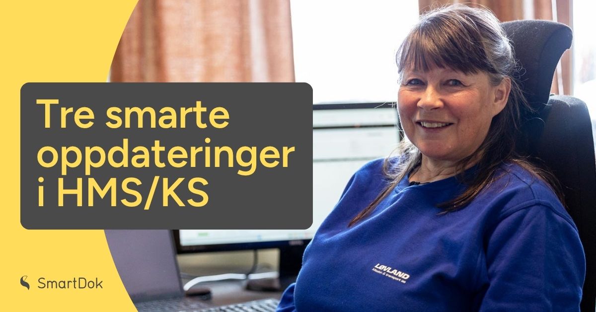 SmartDok oppdaterer RUH og Kvalitetsavvik. Nå blir det enklere å bytte saksbehandler, du kan kreve bildevedlegg, og rapporteringen blir raskere.